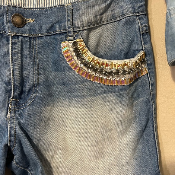 DESIGUAL LONG SLEEVE DENIM SHORTS JUMPSUIT/ROMPER SIZE 28 - Picture 3 of 10